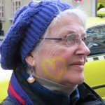 Karin with face paint from Masopust parader