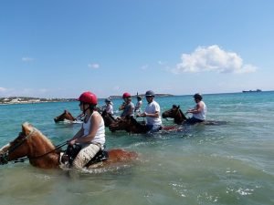 horseback in sea