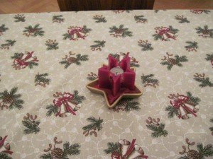 Christmas Table Cloth and star candle