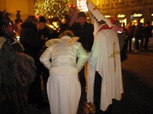 three characters of Mikulas night, Prague