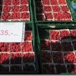 raspberries at a farmer's market, Prague