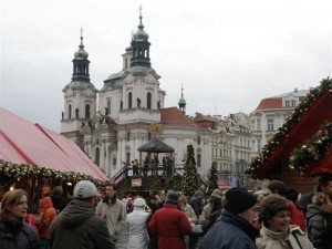 Christmas crowds in Prague