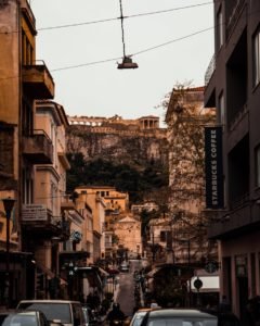 Acropolis and Athens street